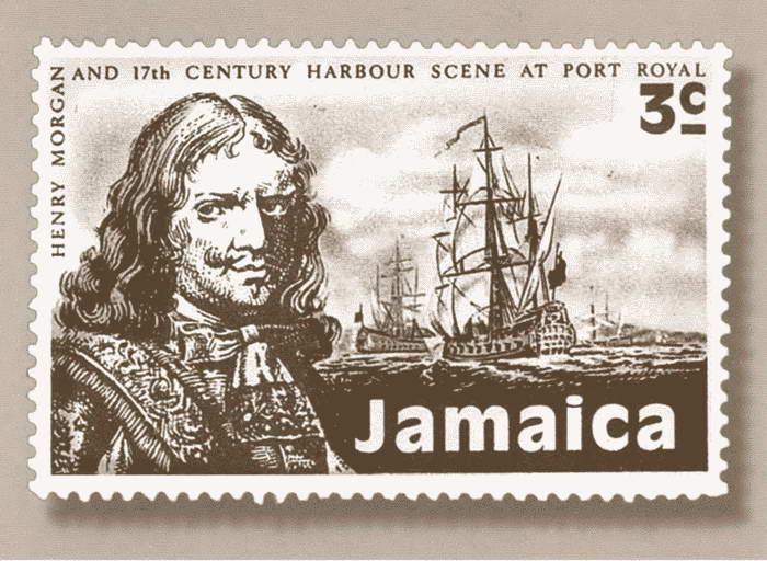 фото Генри Моргана на марке Ямайки