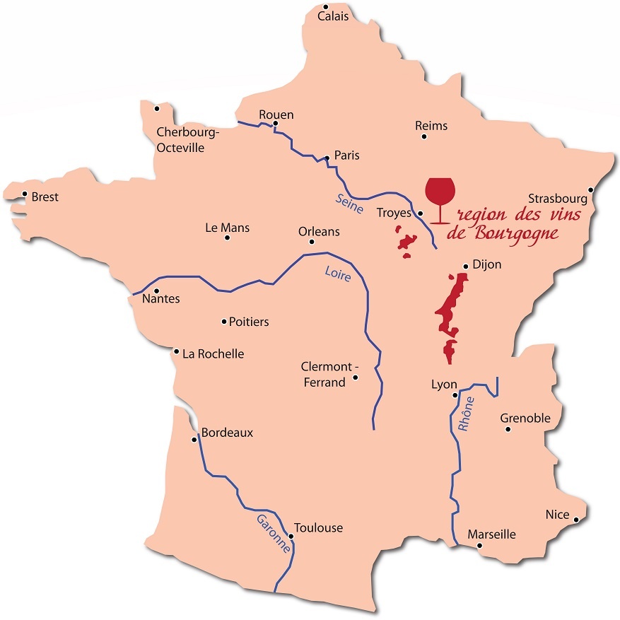 винодельческая карта Бургундии