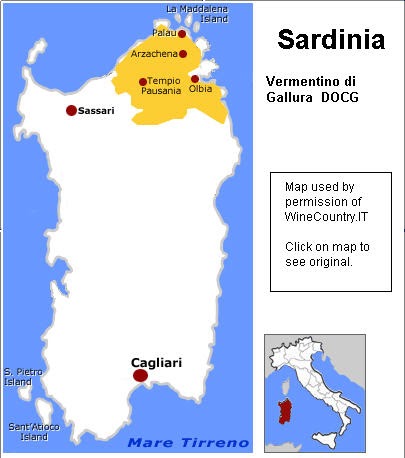 где производят Верментино на Сардинии